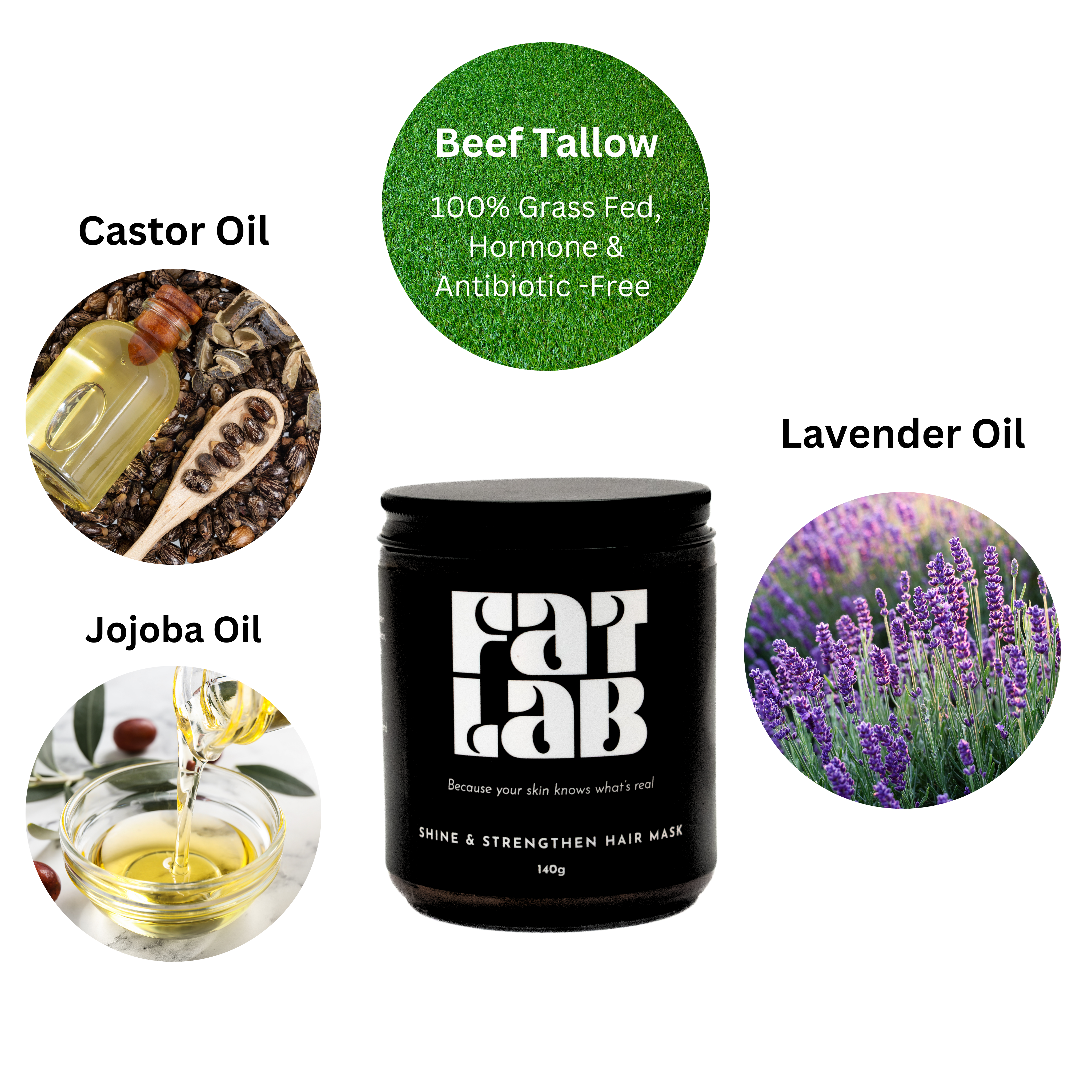 Shine & Strengthen Tallow Hair Mask 140g/215ml
