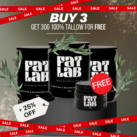 Clarifying & Balancing Scalp Mask 140g/215ml: 3 Month Supply Bundle (25% Off + Free Pure Tallow Glow 30g Jar)