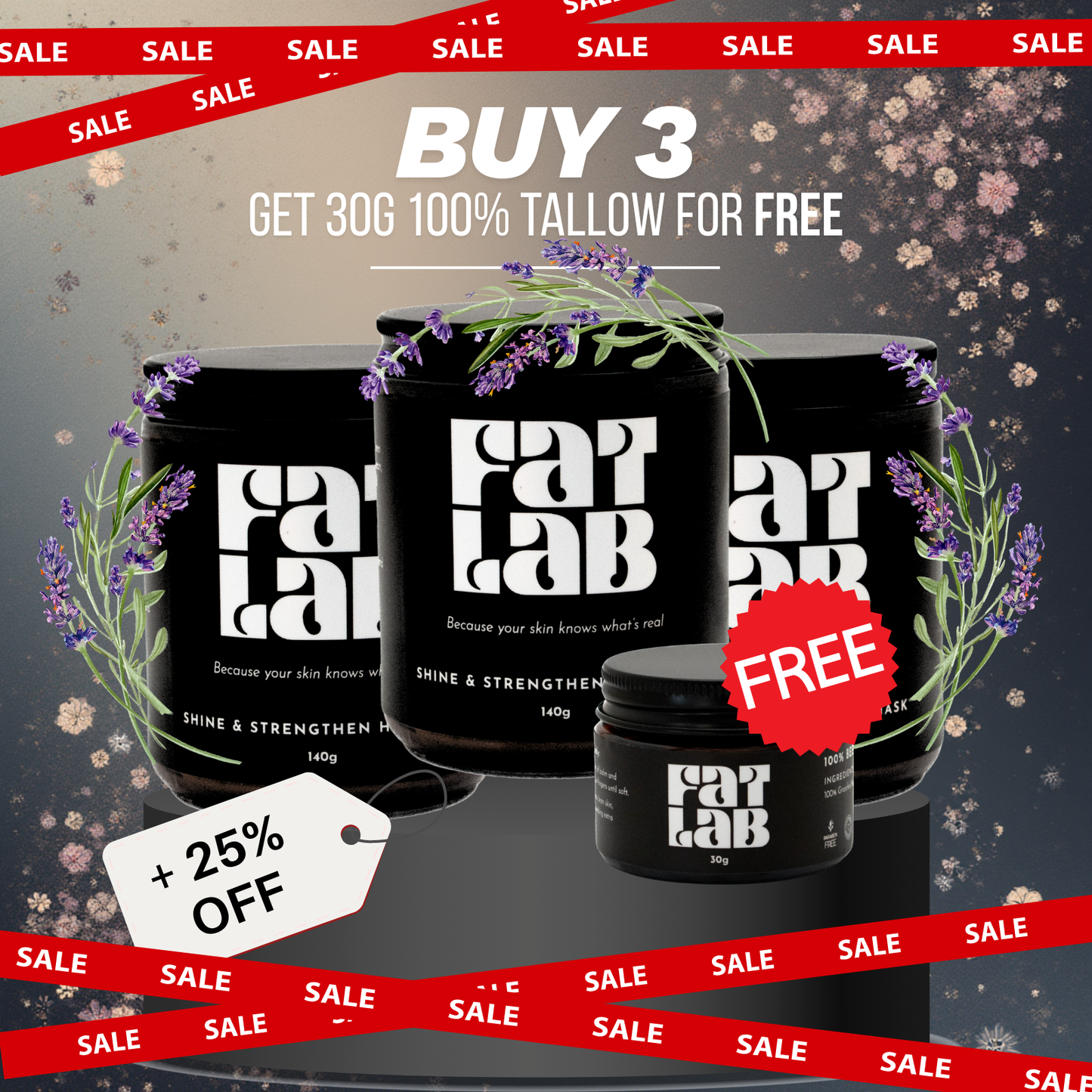 Shine & Strengthen Tallow Hair Mask: 3 Month Supply Bundle (25% Off + Free Pure Tallow Glow 30g Jar)