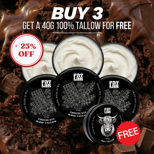 Chocolate Whip Tallow: 3 Month Supply Bundle (25% Off + Free Pure Tallow Glow 40g Jar)