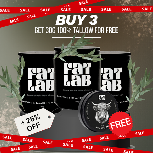 Clarifying & Balancing Scalp Mask 140g/215ml: 3 Month Supply Bundle (25% Off + Free Pure Tallow Glow 40g Jar)