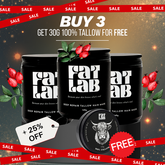 Deep Repair Tallow Hair Mask 140g/215ml: 3 Month Supply Bundle (25% Off + Free Pure Tallow Glow 40g Jar)