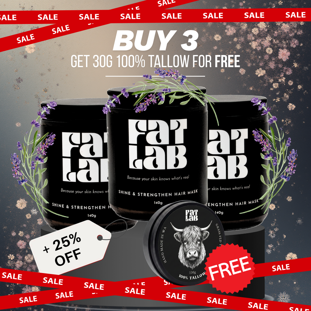 Shine & Strengthen Tallow Hair Mask: 3 Month Supply Bundle (25% Off + Free Pure Tallow Glow 40g Jar)