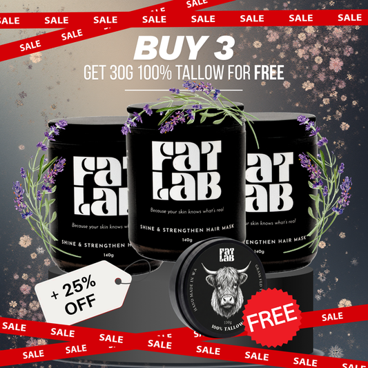 Shine & Strengthen Tallow Hair Mask: 3 Month Supply Bundle (25% Off + Free Pure Tallow Glow 40g Jar)