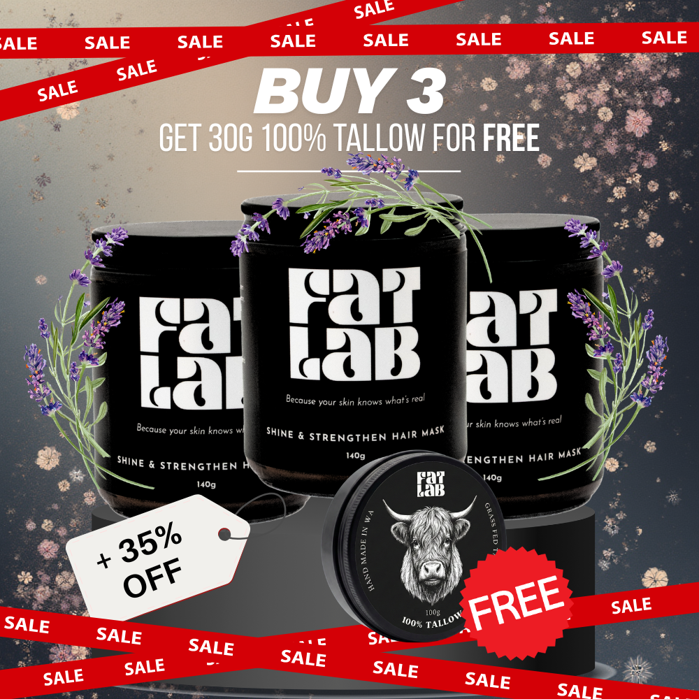 Shine & Strengthen Tallow Hair Mask: 3 Month Supply Bundle (35% Off + Free Pure Tallow Glow 40g Jar)
