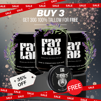 Shine & Strengthen Tallow Hair Mask: 3 Month Supply Bundle (35% Off + Free Pure Tallow Glow 40g Jar)