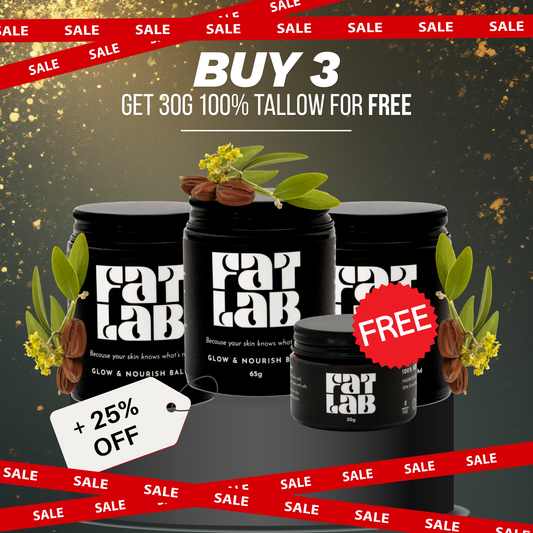 Glow & Nourish Balm: 3 Month Supply Bundle (25% Off + Free Pure Tallow Glow 30g Jar)