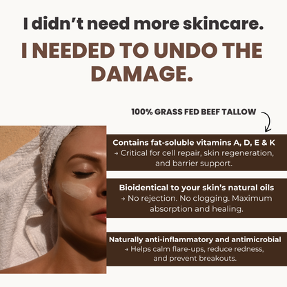 Beef tallow skincare facts sheet