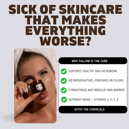 A list of the benefits of beef tallow skincare